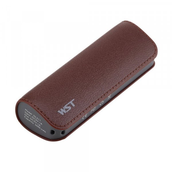 Wholesale 2600 mAh Ultra Compact Portable Charger External Battery Power Bank (Brown)